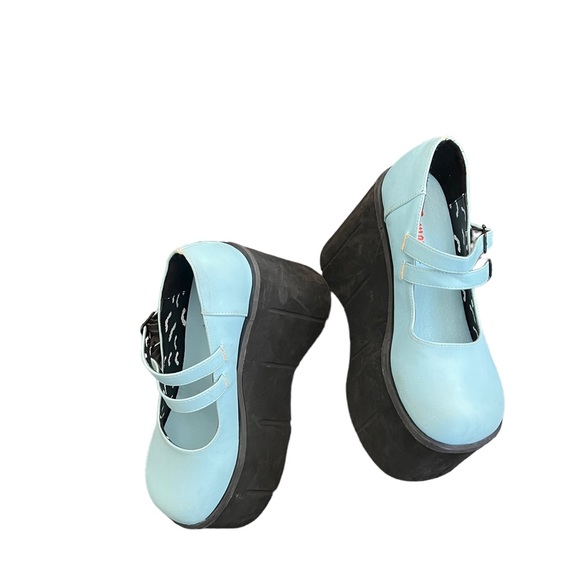 Demonia Kera MaryJane Blue Platform Heels - Picture 15 of 15